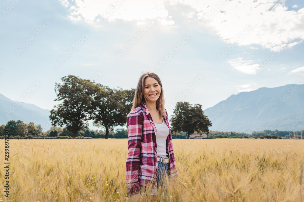 Woman posing in a Wheat filed Woman posing in a Wheat filed