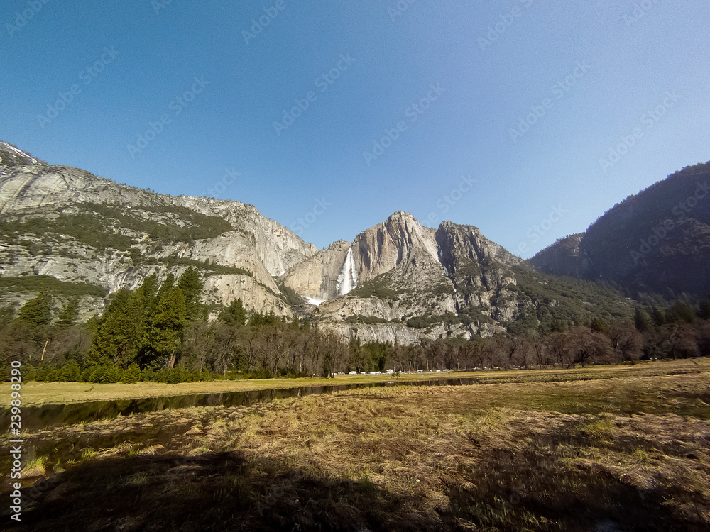 Yosemite Falls and the Merced River Yosemite National Park