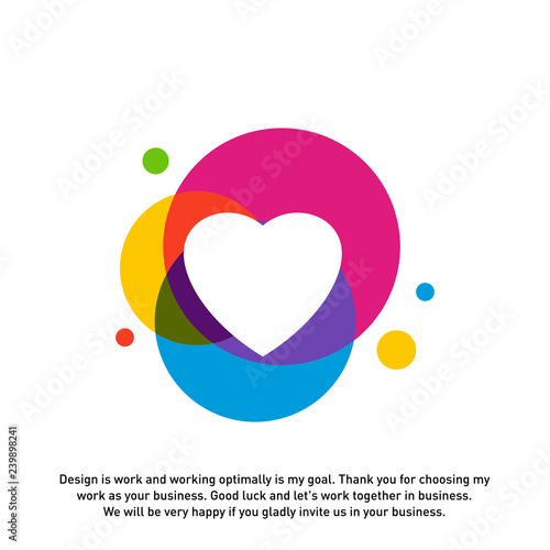 Love Heart Creative logo concepts, abstract colorful icons, elements and symbols, template - Vector