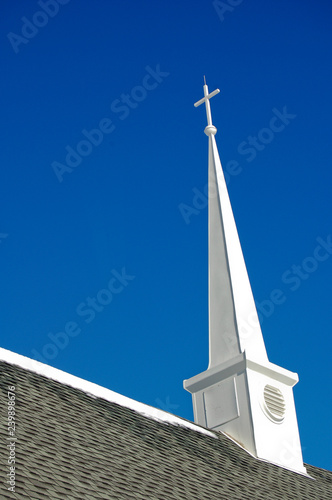 Cross on church steeple