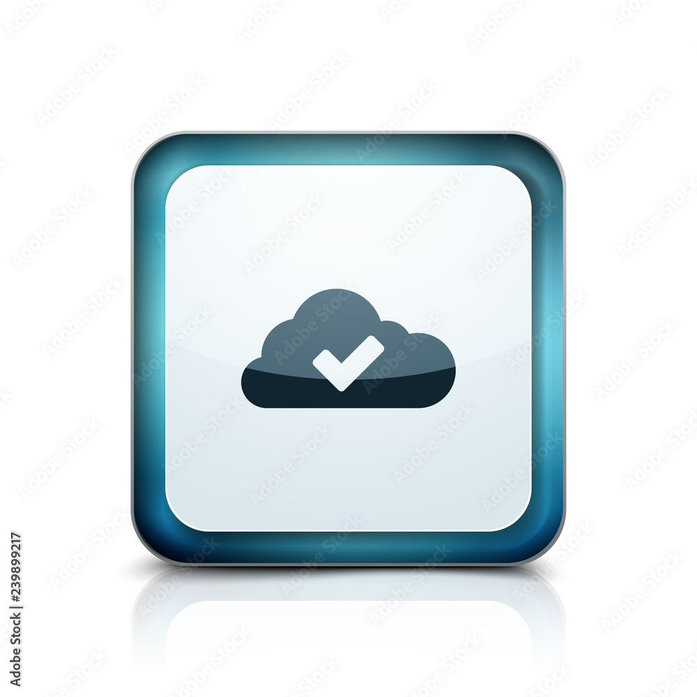 Cloud Checkmark button illustration Cloud Checkmark button illustration