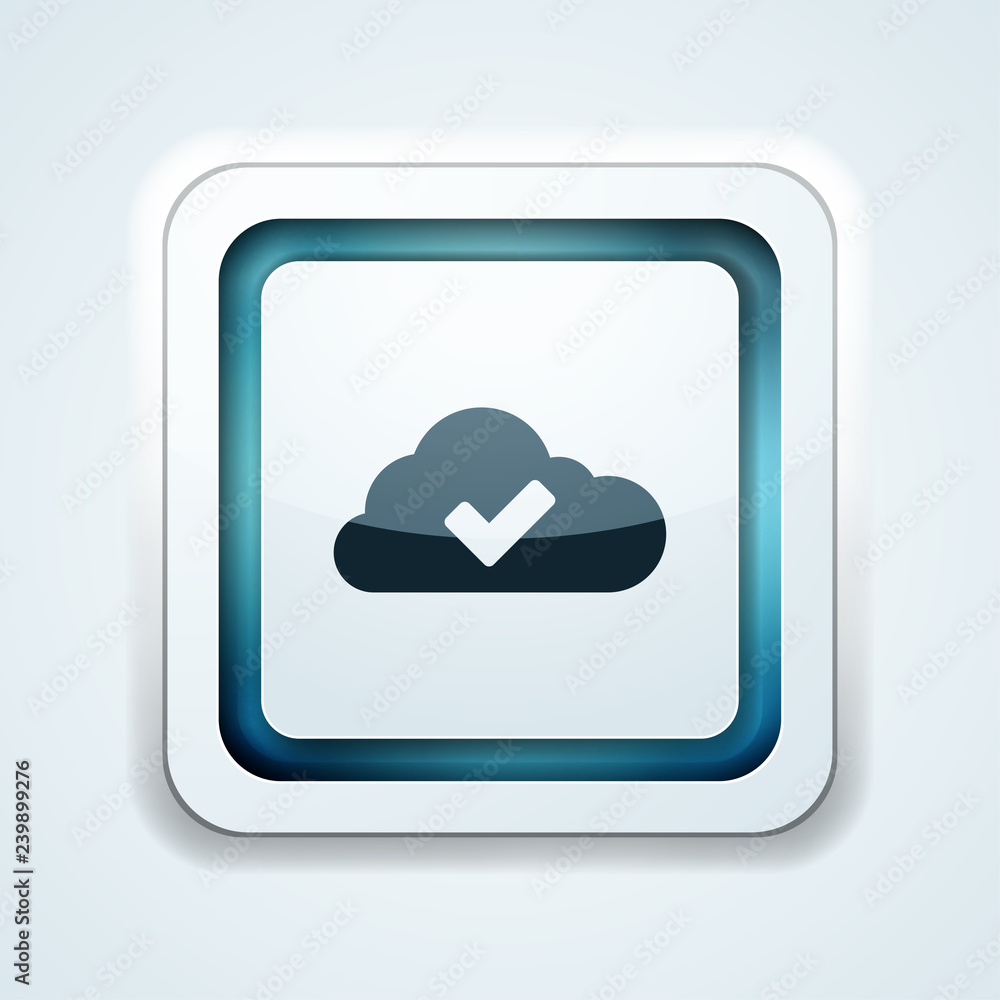 Cloud Checkmark button illustration Cloud Checkmark button illustration