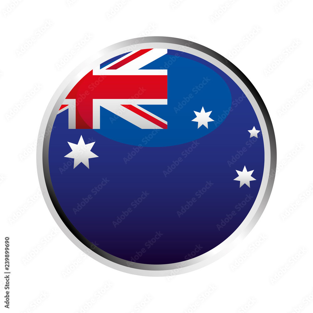 australia flag button symbol on white background australia flag button symbol on white background