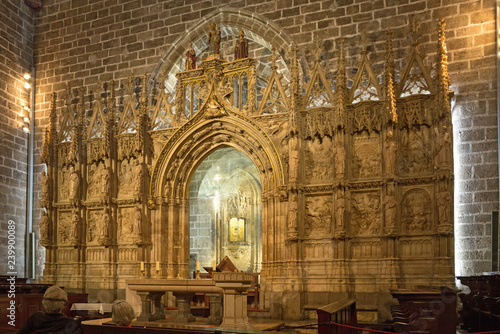 The Holy Grail in Valencia Cathedral. The church has different architectural styles - roman, gothic and baroque - which make in the main historical landmark of the city