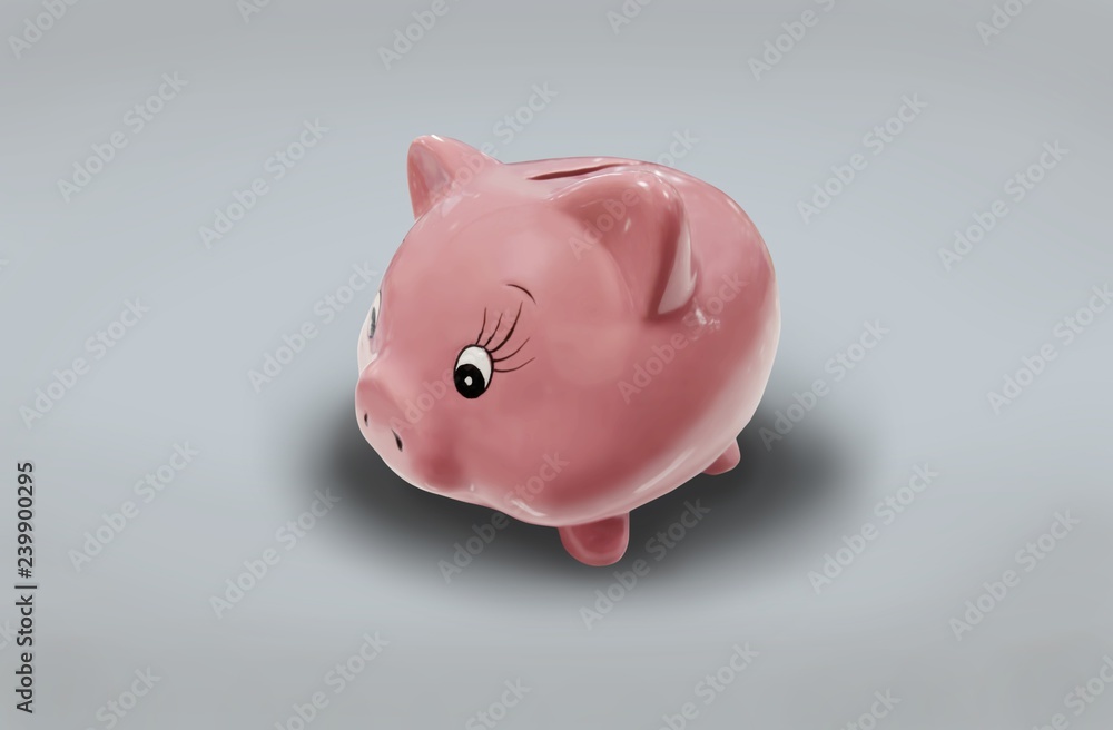 Sparschwein auf neutralem Hintergrund Sparschwein auf neutralem Hintergrund
