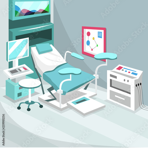 Birthing Room Caesarean Section Surgery Hospital with Professional Modern Medical Equipment for Cartoon Vector Illustration Ideas