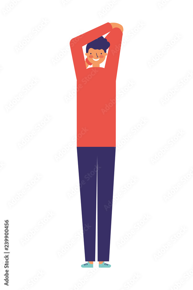 man stretching activity