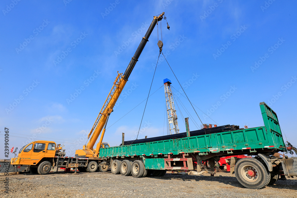 Crane hoisting materials