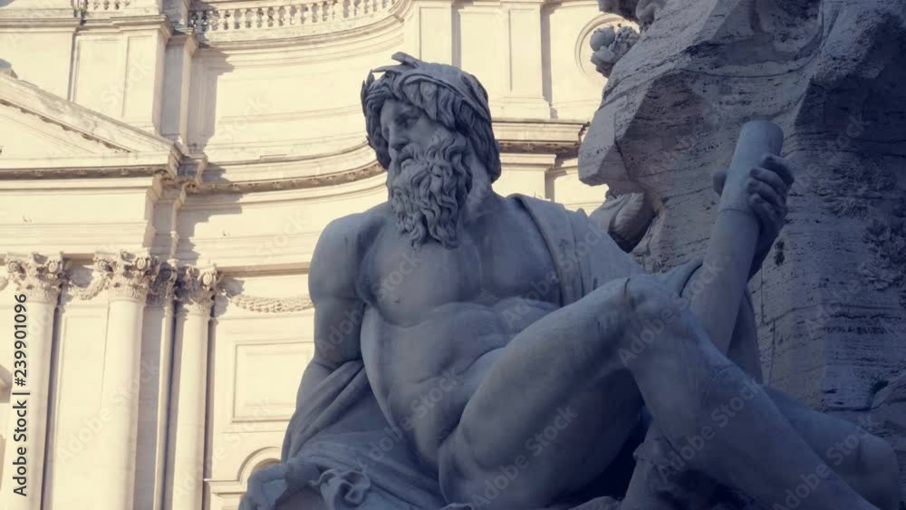 Statue of Zeus in Bernini's fountain of Four Rivers in Piazza Navona, Rome Statue of Zeus in Bernini's fountain of Four Rivers in Piazza Navona, Rome