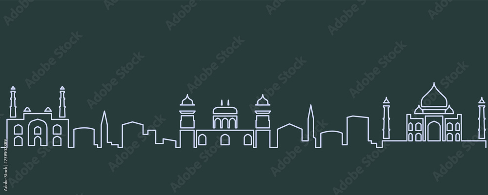 Agra Single Line Skyline