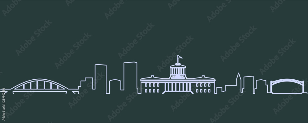 Obraz premium Columbus Single Line Skyline