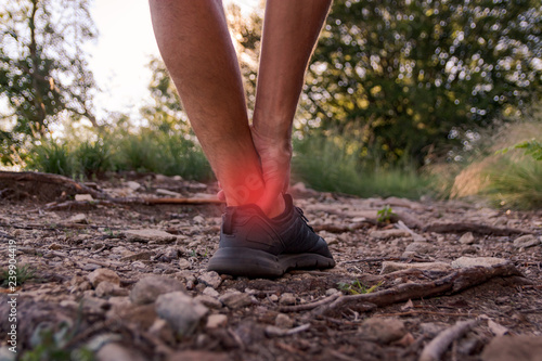 male ankle injury during jogging