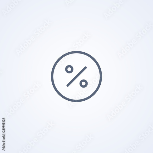 Interest, percent icon, vector best gray line icon