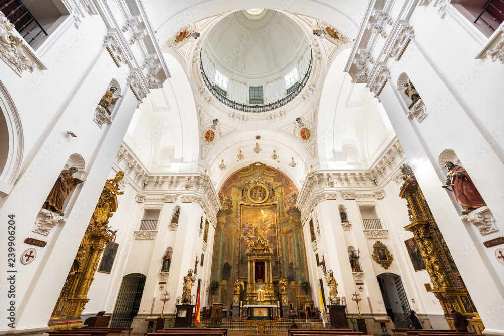 Interior of San Ildefonso Church or Jesuit church (Iglesia de San Idelfonso), Toledo, Spain.