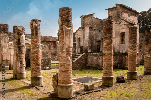 Pompeii ruins: Temple of Isis remains with ancient columns