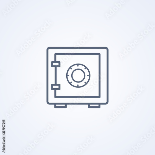 Safe, vector best gray line icon