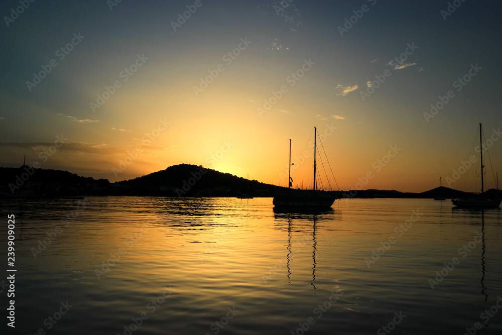 boat sunset croatia