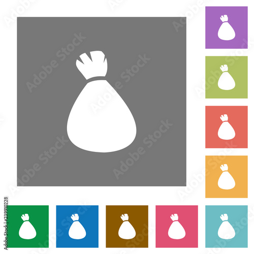 Money bag square flat icons