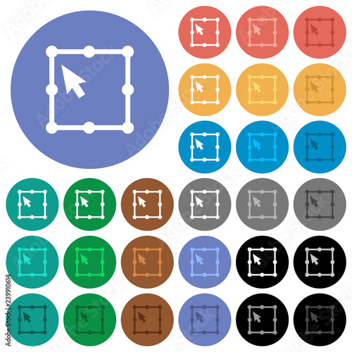 Free transform object round flat multi colored icons