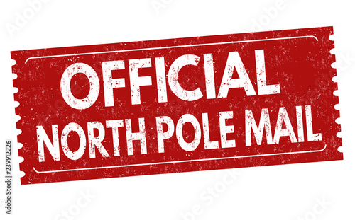 Official north pole mail sign or stamp