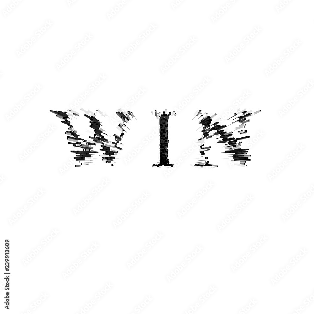 Obraz premium 3d text illustration depth effect win