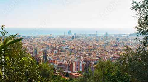 panorama of barcelona from park guell © serhii