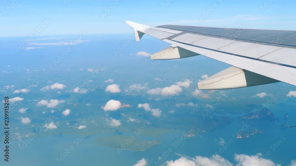 Aerial view landscape from descending airplane Aerial view landscape from descending airplane