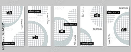 Trendy social network stories editable vector templates collection. Web application background for social media