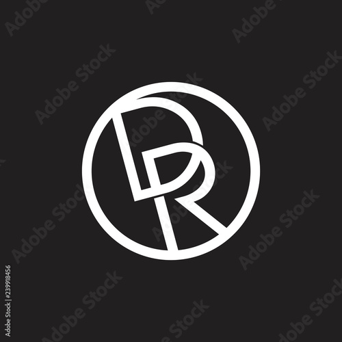 Obraz na plátně letters dr linked lines monogram flat logo