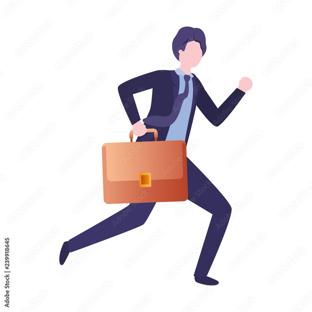 business man with portfolio avatar character business man with portfolio avatar character