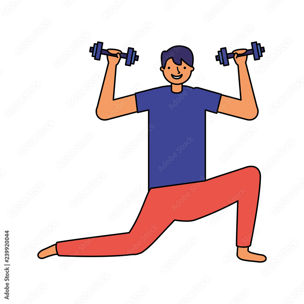 man practicing exercise with dumbbells man practicing exercise with dumbbells
