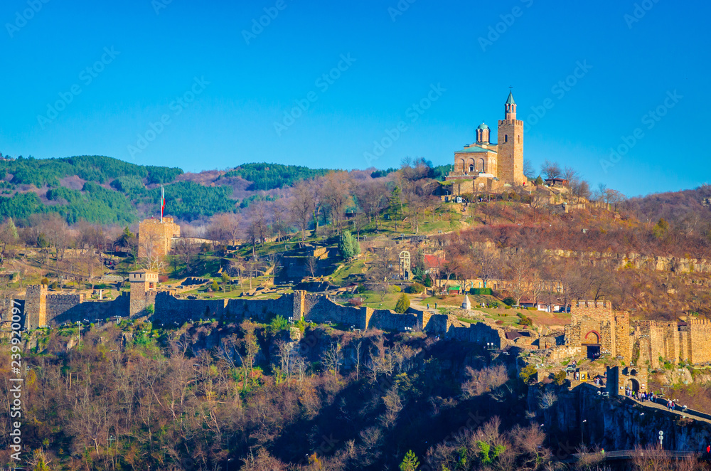 Tsarevets Fortress in a beautiful autumn day, Veliko Tarnovo, Bulgaria