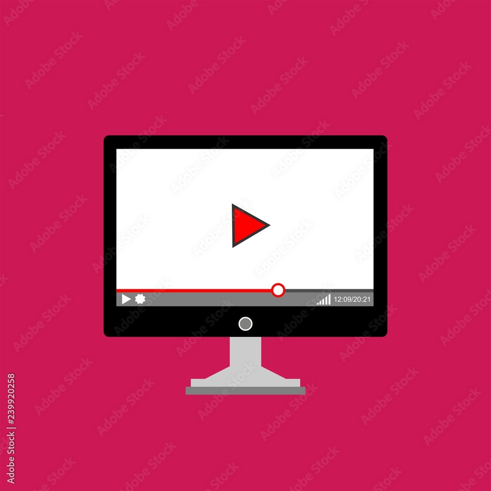 Video tutorials, study and learning concept. Vector flat illustration - Vector Video tutorials, study and learning concept. Vector flat illustration - Vector