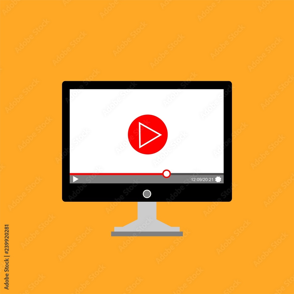 Video tutorials, study and learning concept. Vector flat illustration - Vector Video tutorials, study and learning concept. Vector flat illustration - Vector