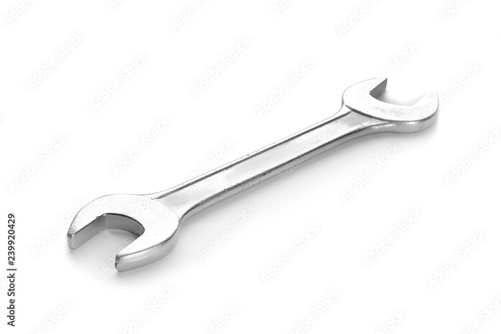 New wrench on white background. Plumber's tool New wrench on white background. Plumber's tool