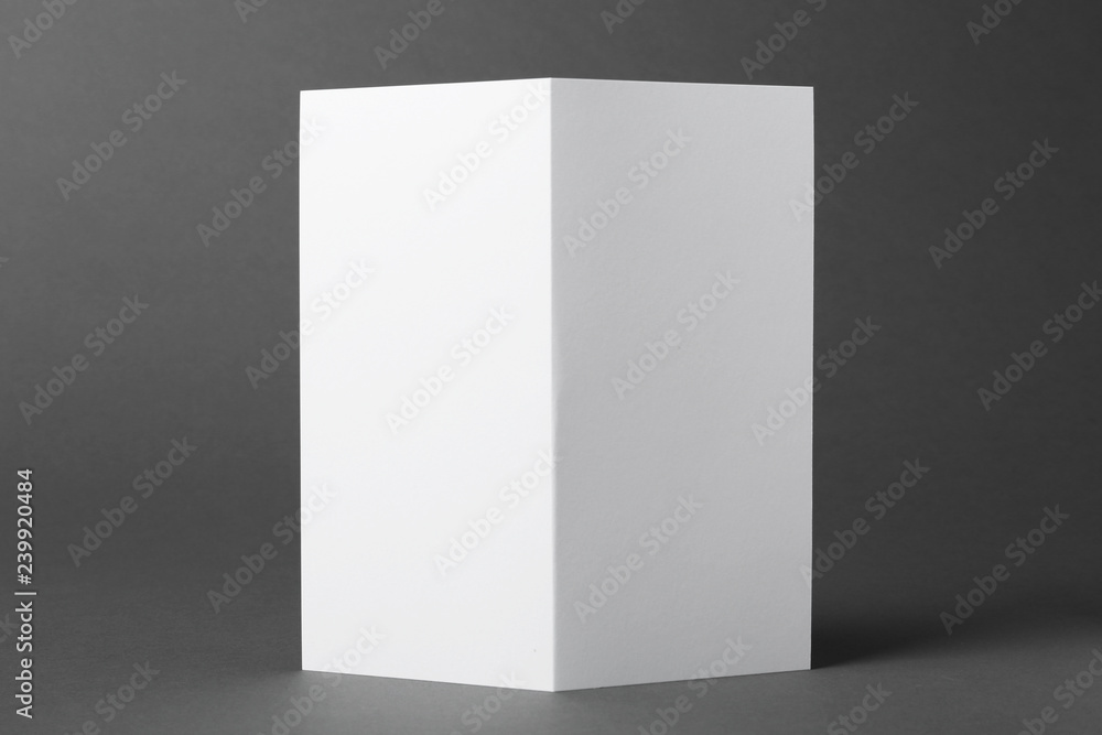 Blank brochure on gray background. Mock up for design Blank brochure on gray background. Mock up for design