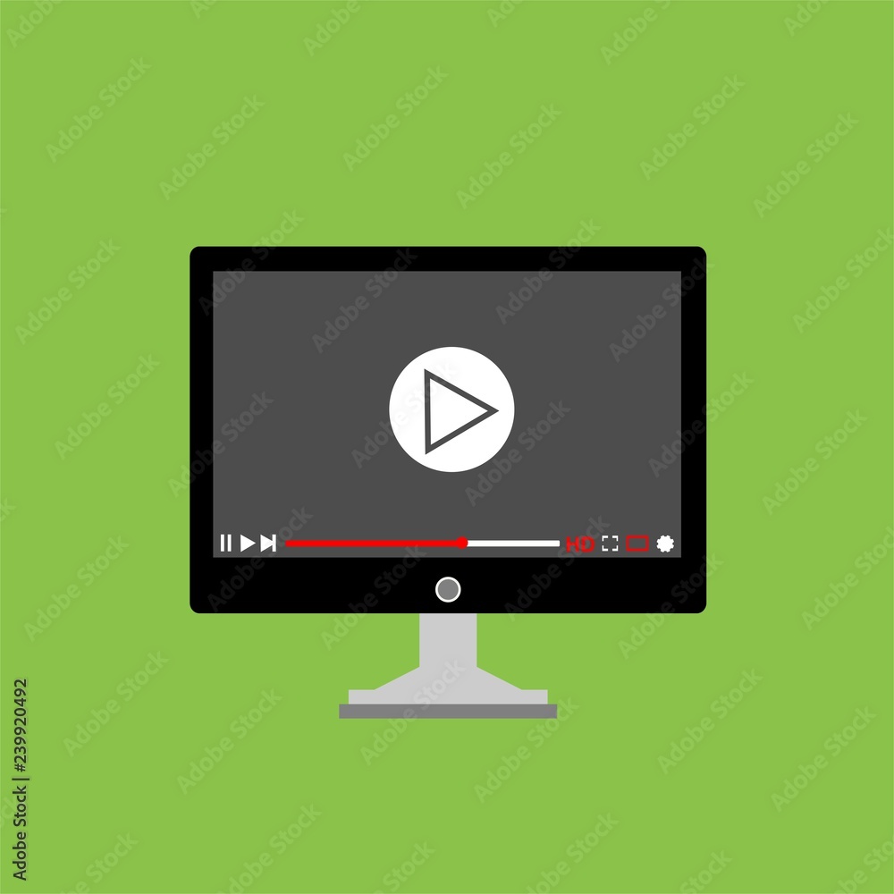 Video tutorials, study and learning concept. Vector flat illustration - Vector Video tutorials, study and learning concept. Vector flat illustration - Vector