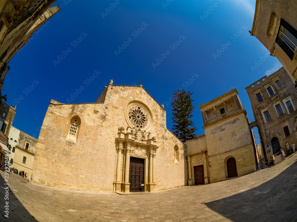 Historic Cathedral architecture of Santa Maria Annunziata in Otranto city, Province of Lecce in Italy