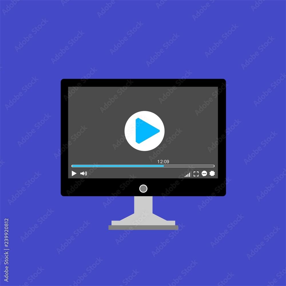 Video tutorials, study and learning concept. Vector flat illustration - Vector Video tutorials, study and learning concept. Vector flat illustration - Vector