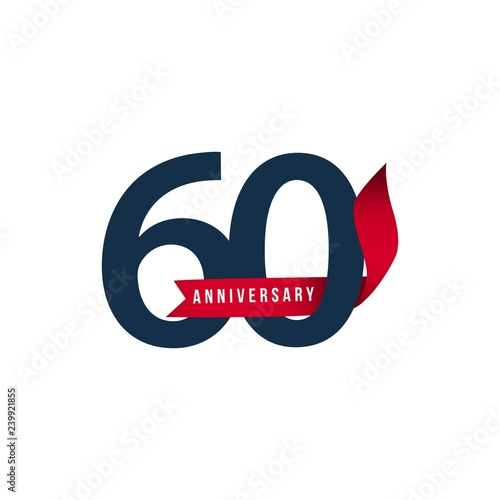 Free Download 60 Year Anniversary Vector Template Design Illustration - GFXLoad