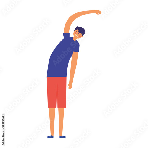 man stretching daily routine morning