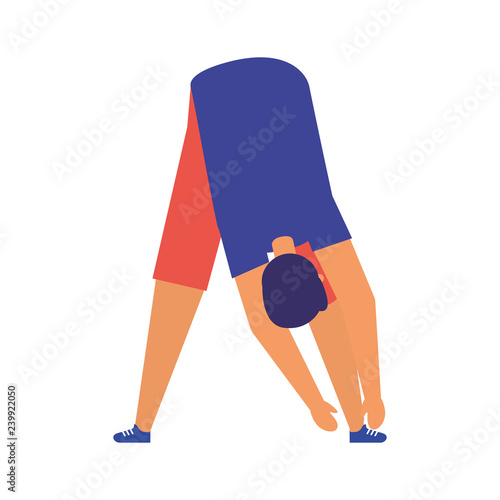 man stretching daily routine morning