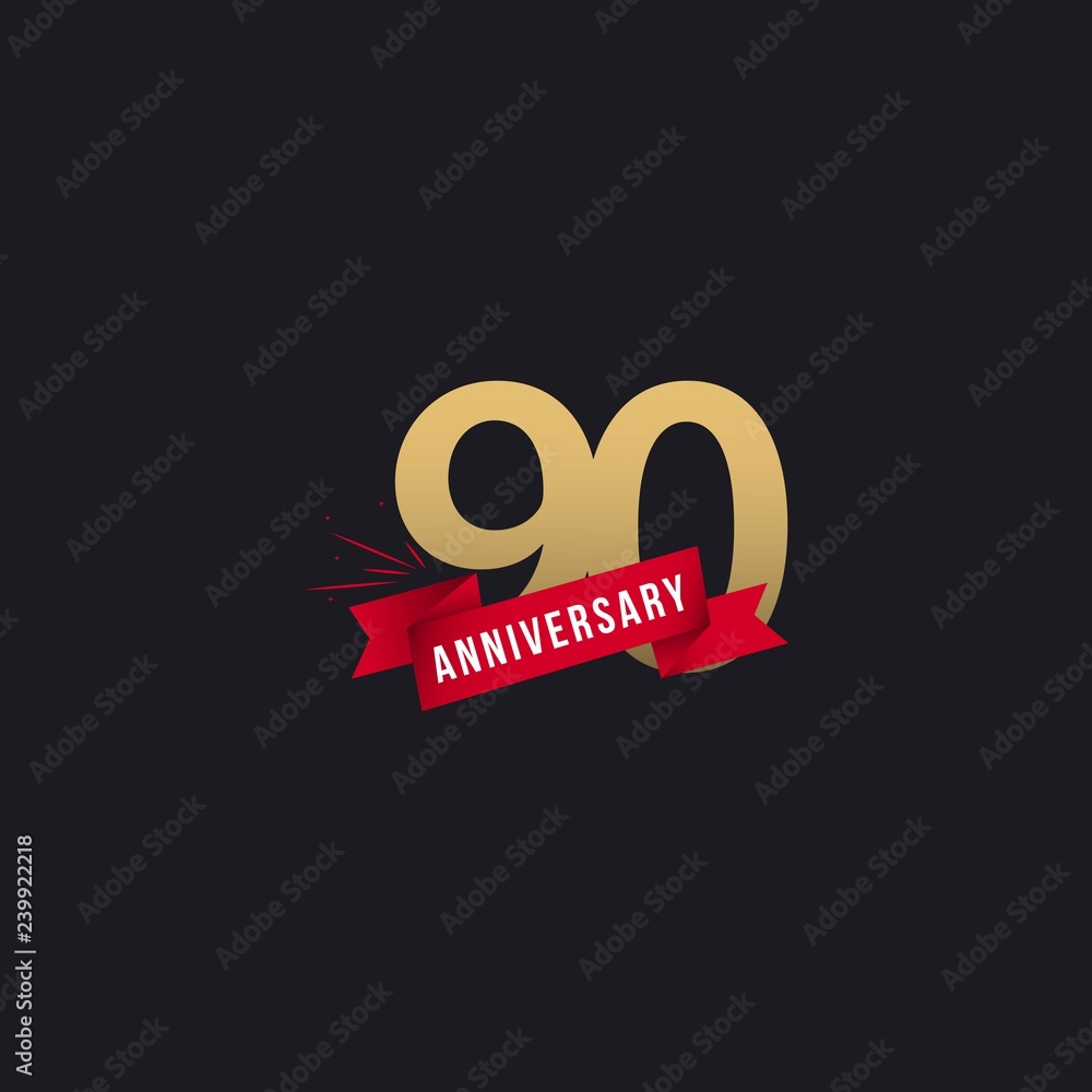 Obraz premium 90 Year Anniversary Vector Template Design Illustration