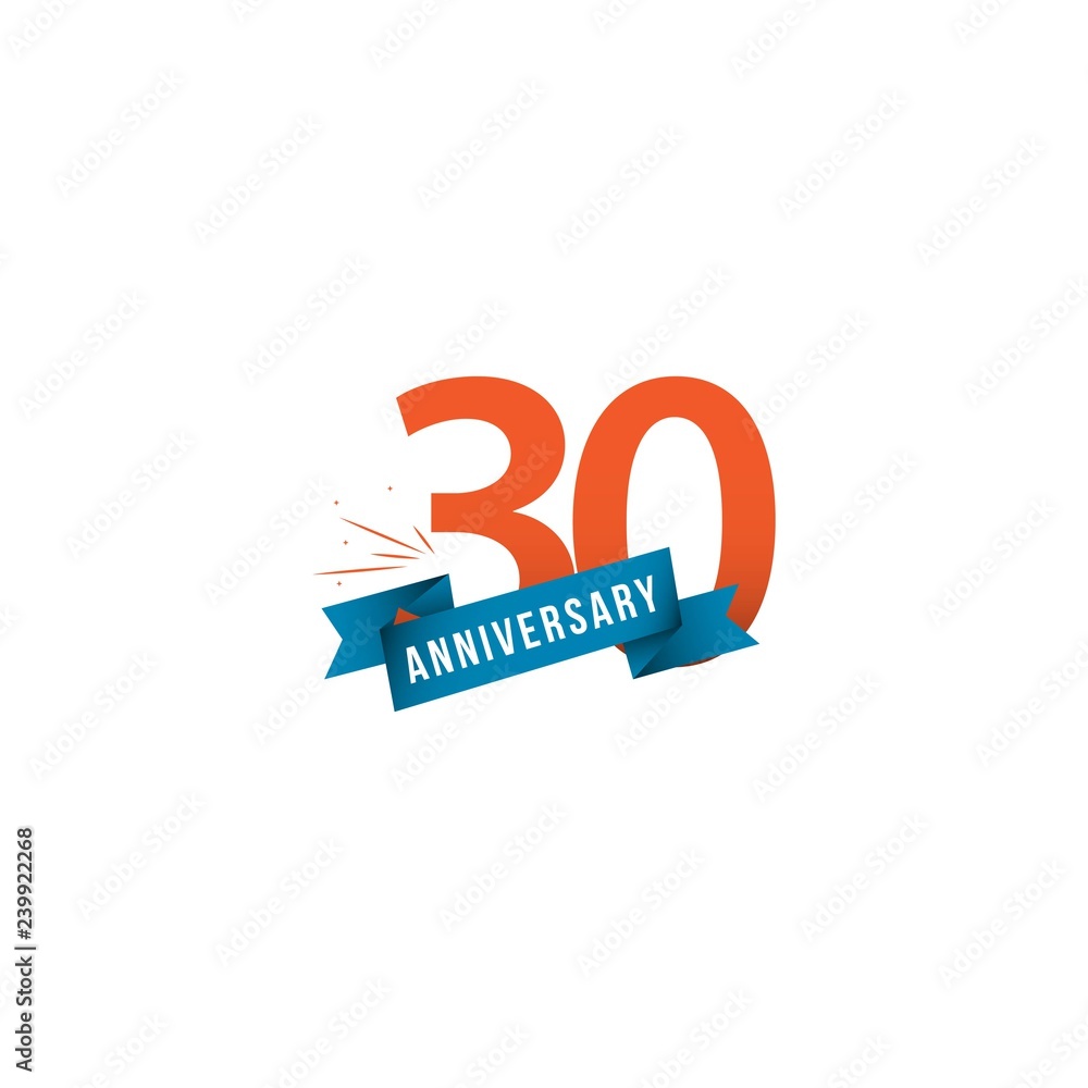 Fototapeta premium 30 Year Anniversary Vector Template Design Illustration