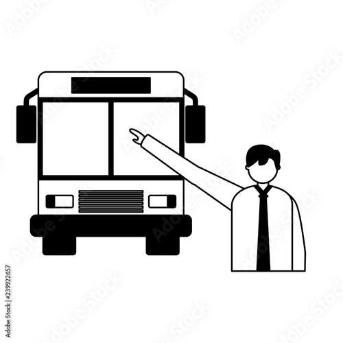 businessman taking transport bus