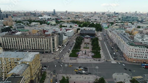 Aerial view Pushkin Square in Moscow photo