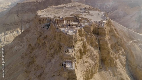 Metsada, Israel, aerial view 4k footage