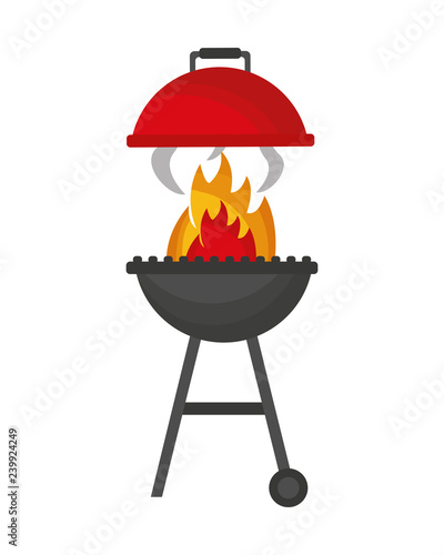 grill barbecue flame on white background