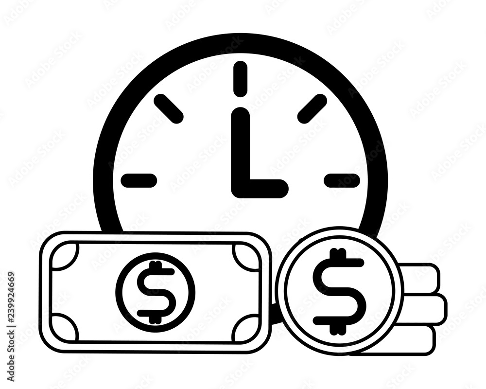 clock banknote and coin business clock banknote and coin business