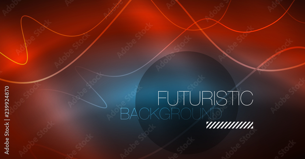 Neon lines wave background. Abstract composition Neon lines wave background. Abstract composition